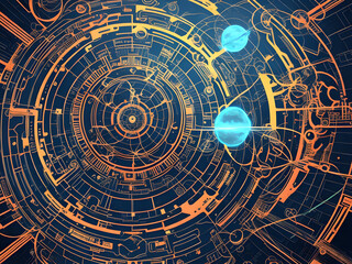 Imaginary clock technology background