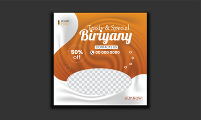 Fast food  restaurant business marketing social media post or web banner template design with abstract background, logo and icon. Fresh pizza, burger & pasta online sale promotion flyer or poster.