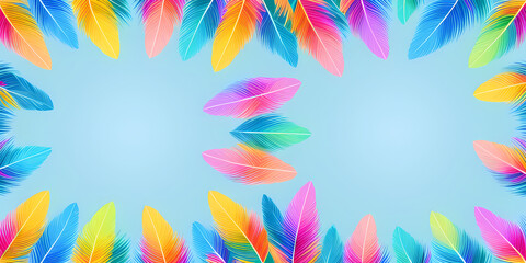 Fototapeta na wymiar Colorful feather patterns can be used as decoration