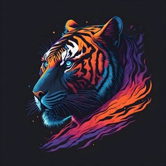 Dynamic Modern Style Logo Icon Wildlife Animal Head of Tiger