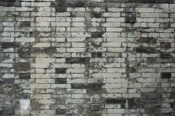old grey bick wall with protuding and worn segments details background design resource 