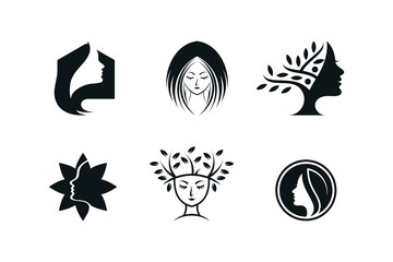 Beauty logo collection with creative unique design vector