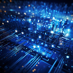 Fototapeta premium circuits_groups_and_wires_interacting_patterns_flying
