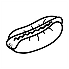 hot dog simple doodle illustration
