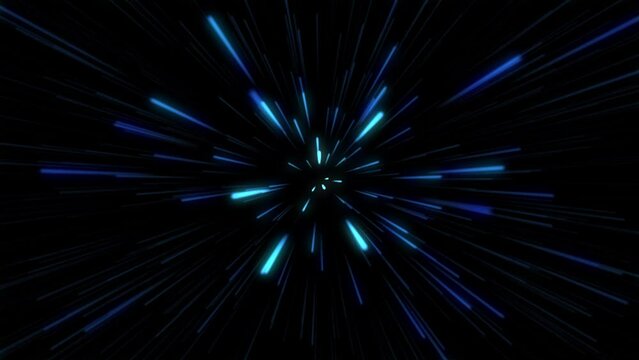 Warp speed of light animation to 2024 new year numbers