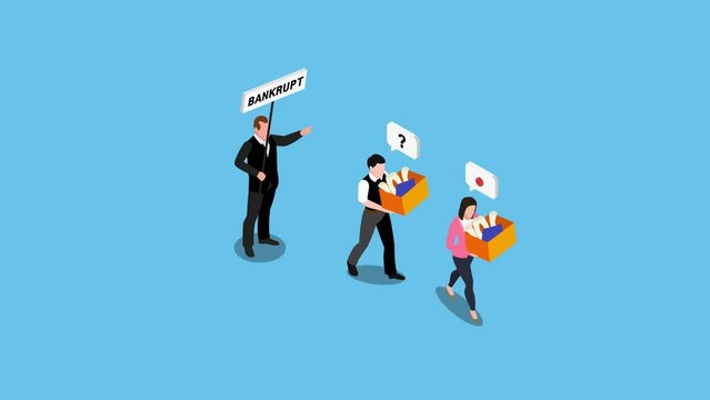 Businessman bankrupt dismiss group of employees