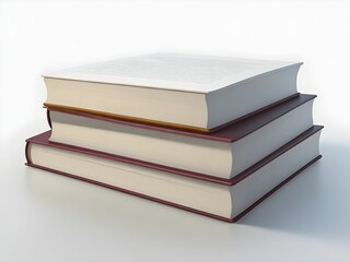 Close Up a Stack of Books with White Background Isolated 