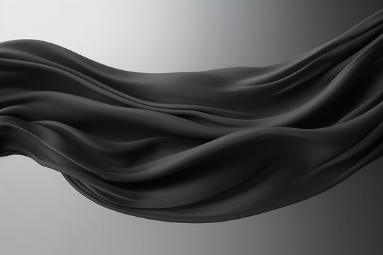 Abstract background of black wavy silk or satin.. Symbolism of mourning.