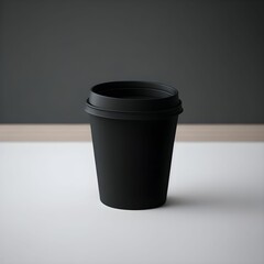 Blank Mock Up Black Paper Cup For Coffee and Tea Drink Take Away