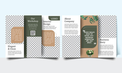 Real estate trifold brochure template design, Construction business trifold brochure template,