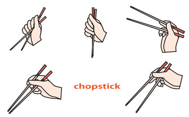 正しい箸の持ち方と間違った箸の持ち方セット