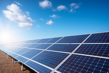 Solar panels, photovoltaic, alternative electricity source - concept of sustainable resources