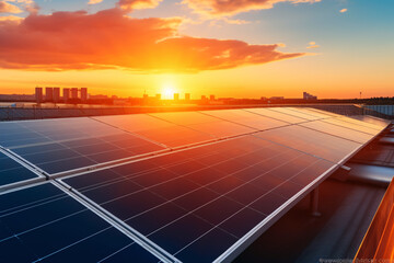 Solar panels, photovoltaic, alternative electricity source - concept of sustainable resources
