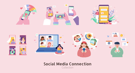 Social media connection set
