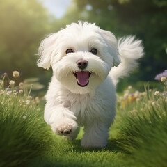 white miniature schnauzer on grass