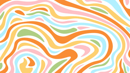 Colorful hand-drawn psychedelic groovy optical illusion background