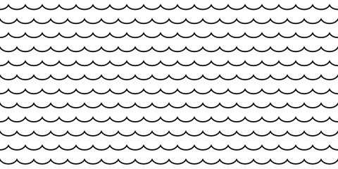 Fototapeta premium Sea waves seamless vector pattern
