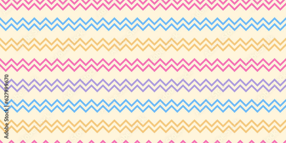 Wall mural Seamless colorful zigzag pattern - Wall murals