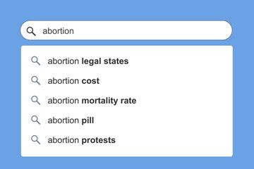 Abortion concept internet information