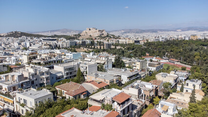 Fototapeta na wymiar Aerial shot of Athens 