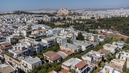 Fototapeta na wymiar Aerial shot of Athens 