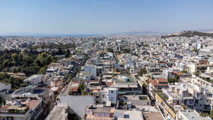 Fototapeta premium Aerial shot of Athens 