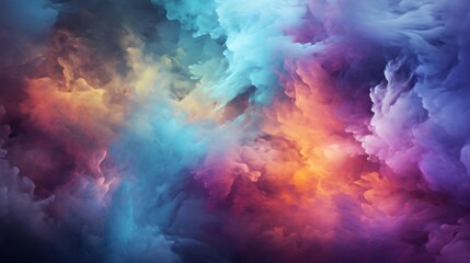 Fototapeta na wymiar Colorful Outer Space Galaxy Cloud Nebula. Cosmic dust glowing in the starry night sky. Generative AI