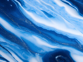 Captivating abstract liquid marble background textures with shades of blue, cyan and white. Generative AI, AI Generated.