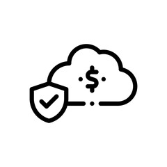 cloud data line icon