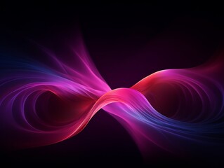 Red and purple wavy lines on dark background. Generative ai