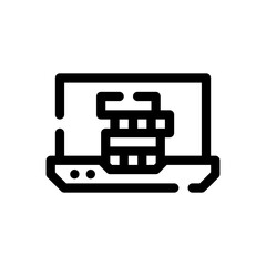 Fototapeta premium laptop line icon