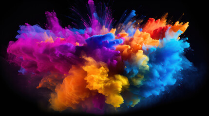 Fototapeta na wymiar Colorful powder explosion. Abstract rainbow background. 