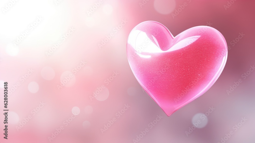 Aufkleber a pink heart shaped object floating in the air. digital image. greeting card.