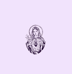 HIGH QUALITY MOTHER MARIA VECTOR FOR HOME WALL DESIGN, T-shirts and tattoos