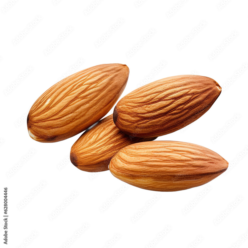 Poster almond isolated on a white background with clipping path.