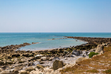 Low tide on the Sussex coast on a sunny summer's day