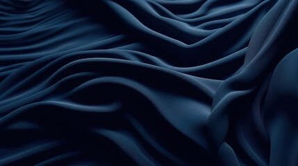Navy silk fabric textured background. Generative Ai