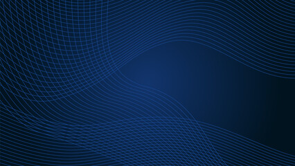 Abstract geometric background with blue linear waves. Editable stroke - 628005881