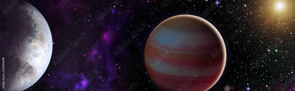 Wall mural high quality space background. explosion supernova. bright star nebula. distant galaxy. abstract ima