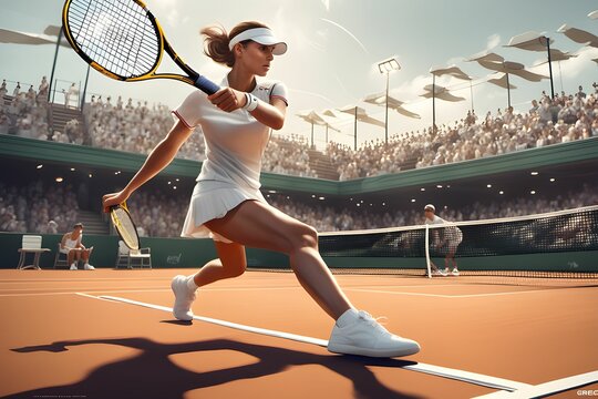 a dynamic tennis scene. Generative AI