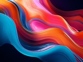 Colorful wave shaped abstract background. Generative ai