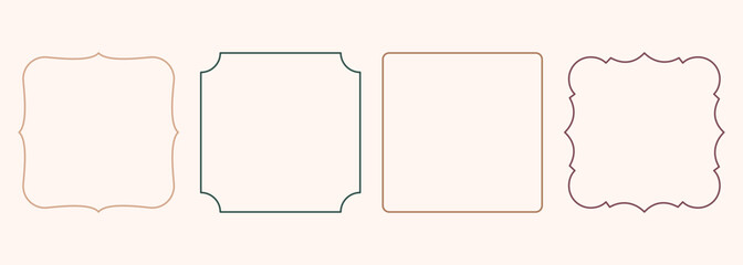 Modern minimalist aesthetic line arch frames in trendy boho style. Modern Y2K vector design outline elements - geometric form for banner, social media, poster. Shape Islamic door and window silhouette