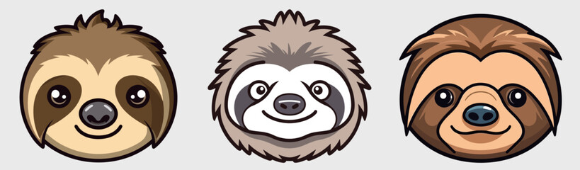 Cute Sloth head illustration Portfolio © danter
