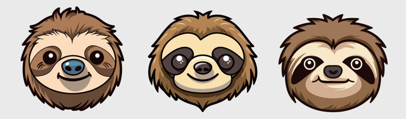 Cute Sloth head illustration Portfolio