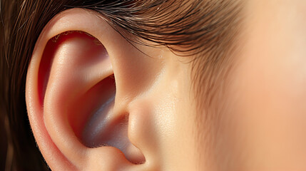 Human ear close up. Concept World Deaf Day - obrazy, fototapety, plakaty