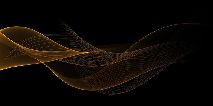 Abstract background. intersection of gold and black metal lines