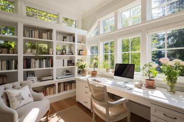 Bright And Airy Home Office, Generative AI