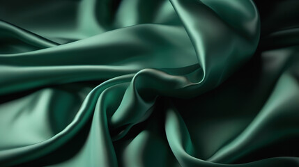 Top view of green fabric for carnival. Generative Ai