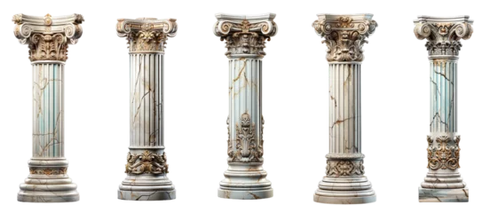 Deurstickers Antique Column set on white background.  © Vika art