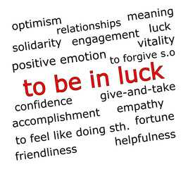 to be in Luck Wordcloud on white background - illustration